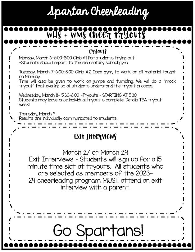 cheerleading tryouts flyer page 1